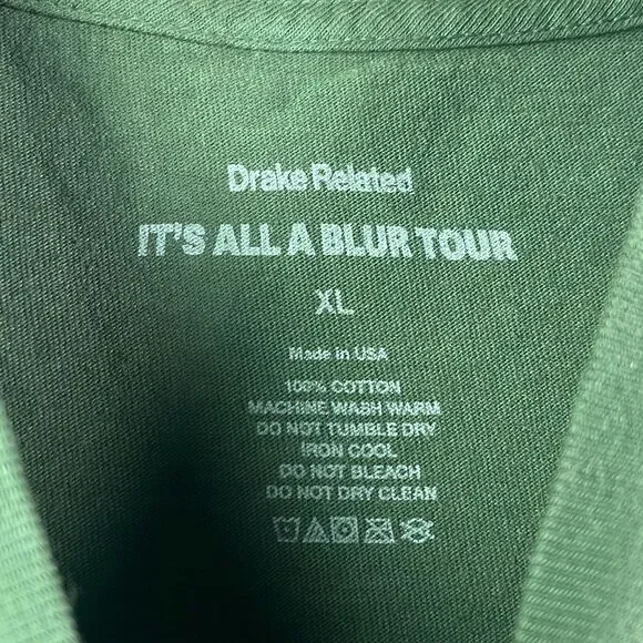 I Like What Drake Likes It’s All A Blur Tour T-Shirt Size XL Green Concert IAAB - Picture 3 of 8